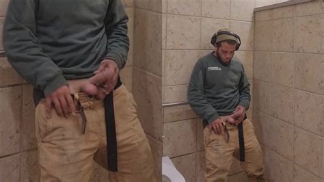Horny Worker Jerks Big Cock In Stall ThisVid
