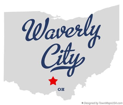 Map of Waverly City, OH, Ohio