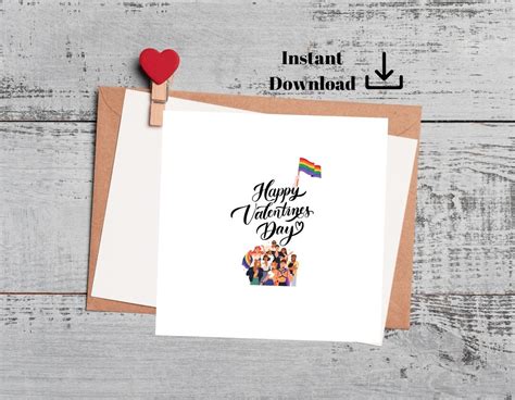 Gay Happy Valentine S Day Printable Card Lgbtq Happy Valentine S Day Card Gay Valentine S Day