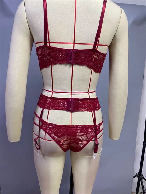 New Design Printing Adjustable Shoulder Strap Split Underwear Three Point Sexy Female Lingerie