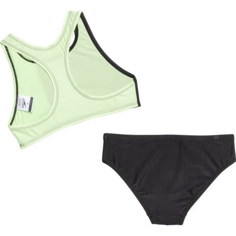 Speedo Big Girls Solid Blocked Bikini Set Upf Save