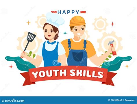 world youth skills day vector illustration  people  skill