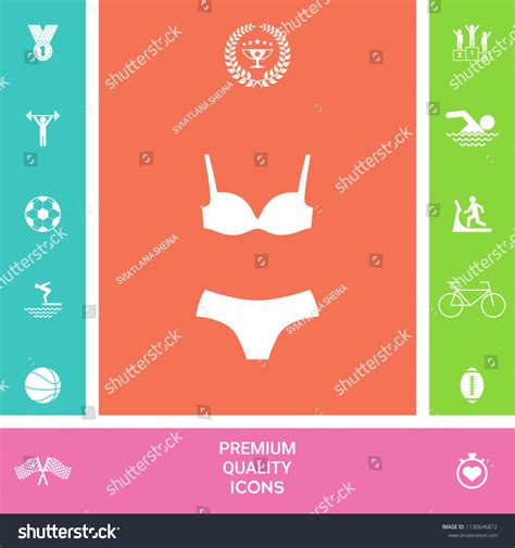 Set Lingerie Swimsuit Twopiece Bikini Silhouette Stock Vector Royalty Free