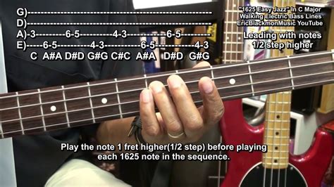 How To Play Amazing Easy 1625 Jazz Walking Bass Guitar Lines And Riffs I Vi Ii V