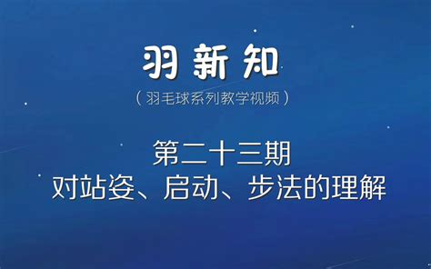 羽新知羽毛球教学第二十三期：对站姿、启动、步法的理解哔哩哔哩bilibili