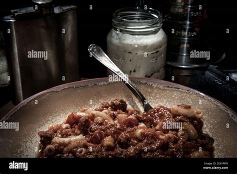 Beef And Macaroni Goulash Of The Great Depression Era Eaten By Poverty