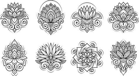 Lotus Flower Tattoo Outlines