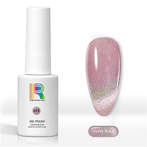 dusky rose holographic shimmer cat eye nail gel polish ml