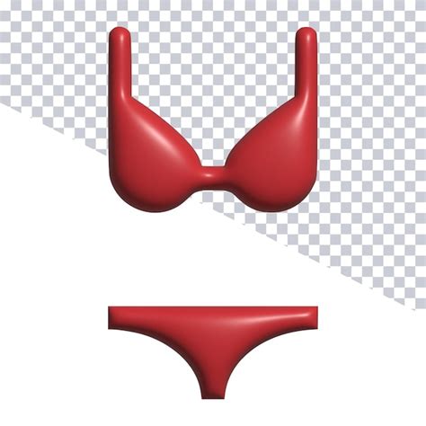 Un Bikini Rojo Con Un Bikini Negro Encima Archivo PSD Premium