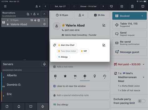 Manage reservations on OpenTable