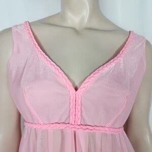 Vtg S Linda Lingerie Long Nightgown Shimmer Pink S M Etsy