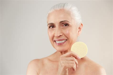 Free Photo Beauty Portrait Of A Smiling Half Naked Elderly Woman