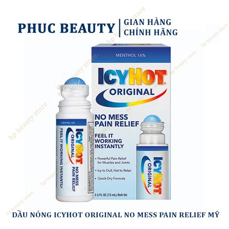 Dầu Nóng Icyhot Original No Mess Pain Relief Mỹ Dạng Lăn 73ml Dạng Cao