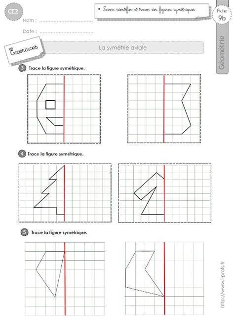 CE2 Exercices LES FIGURES SYMETRIQUES
