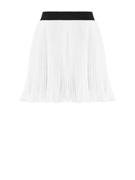 Белая плиссированная юбка-мини, артикул L6-25/0-001-100 | Модный Дом YANA