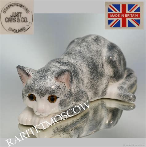 Винтаж: Кот кошка большая статуэтка фарфор роспись Staffordshire Англия ...