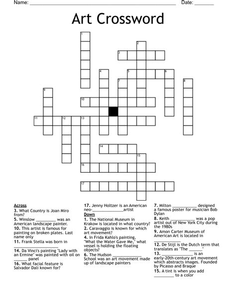 Art Crossword Wordmint