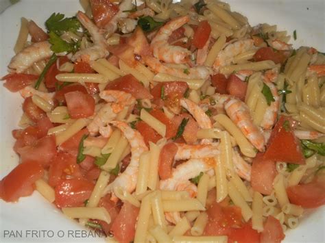 Pan Frito O RebanÁs Macarrones Con Tomates Y Gambas