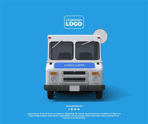 Premium Psd Psd Delivery Truck Mockup With Alpha Background
