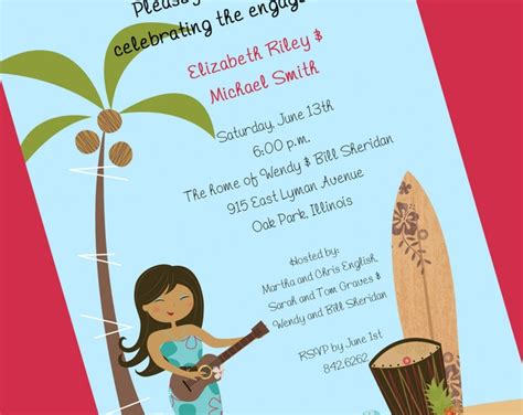 Luau Invitation Custom Wording 12 Invitations and Envelopes - Etsy