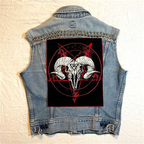 Satanic Ram Skull Back Patch Lewis Mayhem