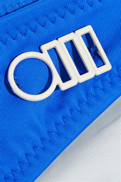 SOLID STRIPED The Zoey appliquéd low rise bikini briefs THE OUTNET