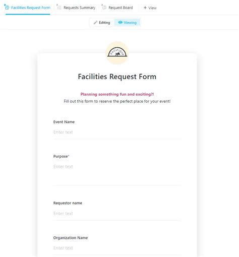 Facilities Request Form Template Template By Clickup™