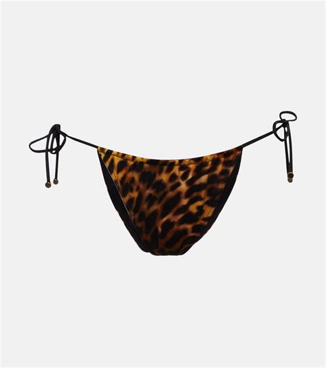 Stella Mccartney Printed High Rise Bikini Bottoms In Brown Multi ModeSens