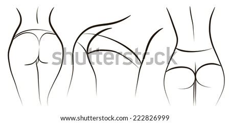 Sexy Woman Ass Vector Illustration Stock Vector Royalty Free