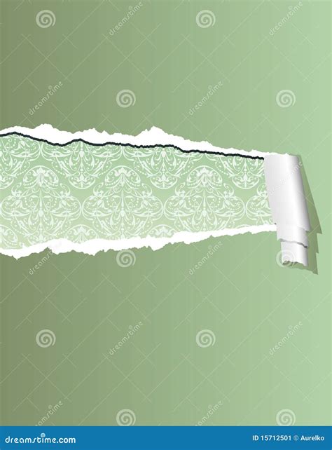 Torn Green Wallpaper Stock Vector Illustration Of Divide