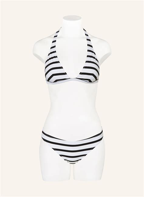 Vilebrequin Neckholder Bikini Top Rayures In Weiss Dunkelblau