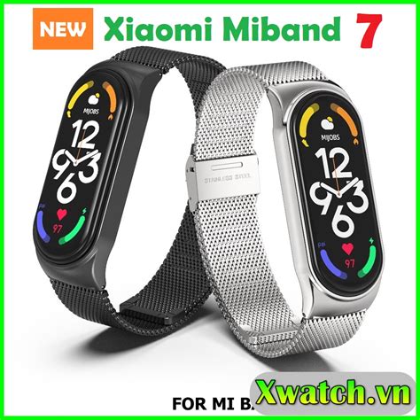 Dây đeo Kim Loại Mắt Lưới Cho Xiaomi Miband 7 Mi Band 7 Mijobs Shopee