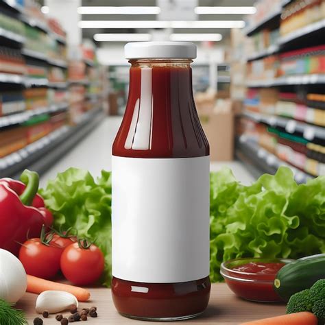 Bottle Of Hot Sauce With White Blank Label Premium Ai Generated Image