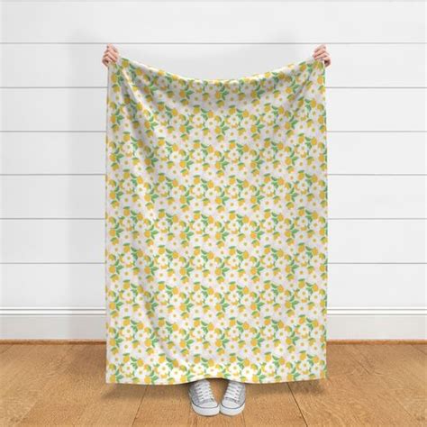 Magnolia Lemons Nude Fabric Spoonflower