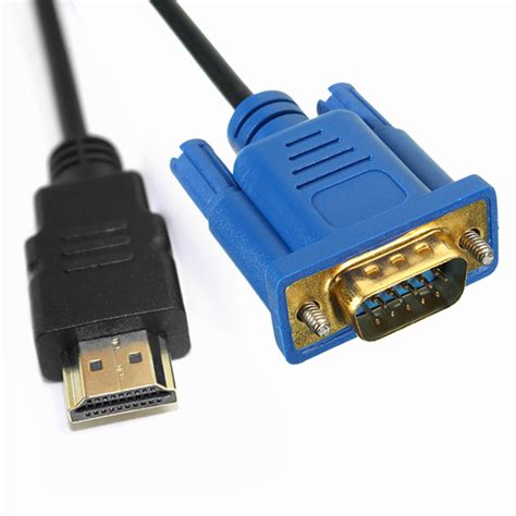 HDMI Gold Male To VGA HD-15 Male 15Pin Adapter Cable 6FT 1.8M 1080P ...