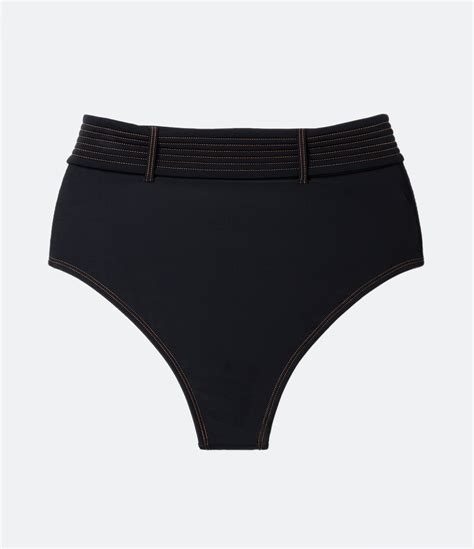 Biquíni Calcinha Hot Pants em Poliamida Cinto Fivela Preto