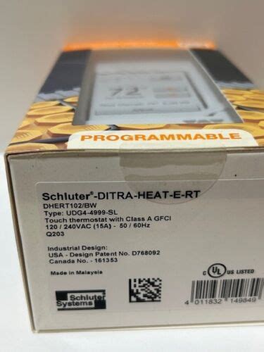 Schluter Systems Ditra Heat E Rt Touchscreen Programmable Thermostat