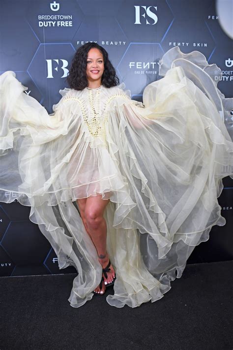 Rihanna Legs Cleavage Fenty Beauty Launch Barbados Hot Celebs Home