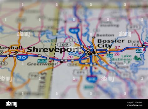 Shreveport Louisiana USA Shown on a Geography map or road map Stock Photo - Alamy