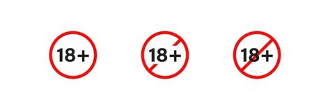 18 плюс возрастной знак предупреждающий символ 18 плоская красная ...