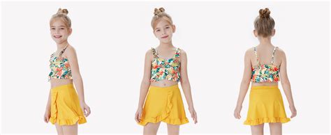 Patpat M Dchen Bikini Badeanz Ge Set Teiliges Tankini Set Mit Top Shorts Und Baderock