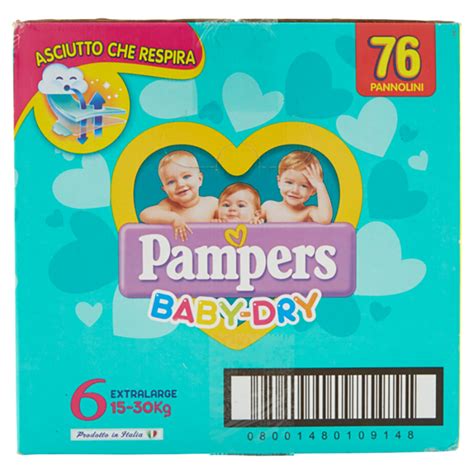 Paniate Pannolini Baby Dry 6 XL Quadripack 76 Pezzi Pampers