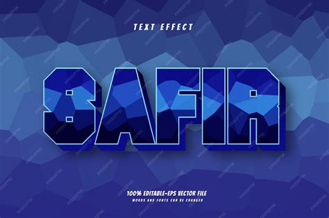 premium vector sapphire text effect design vector