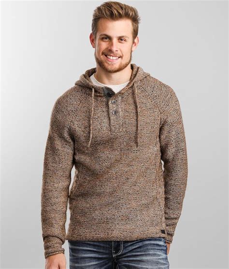 Outpost Makers Mixed Yarn Hooded Henley Sweater Mens Sweaters In