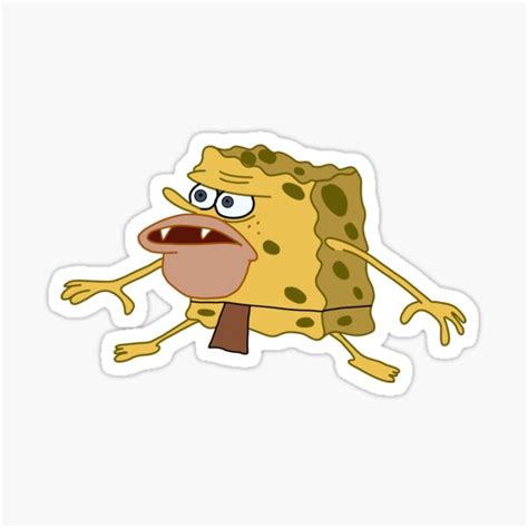 Caveman Spongebob Sticker By Yellowwpaint Redbubble