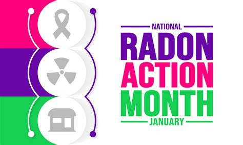 January Is National Radon Action Month Background Template Holiday