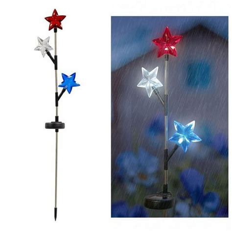 Crosslight M Sss210024ab Patriot Stars Solar Light Garden Stake