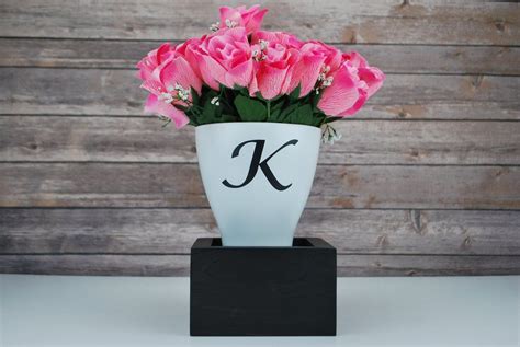 Personalized Flower Vase With Coordinating Display Box Modern Flower