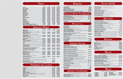 Menu Nicos Pizza Jamison