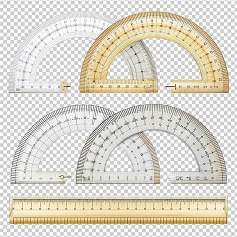 Angles Measuring Tool Set Round Protractors Scale Degrees Measure